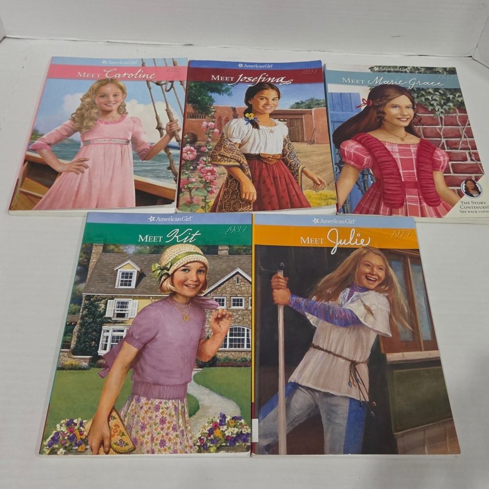 American Girl Meet Books Lot of 5 Caroline Josefina Marie-Grace Kit Julie
